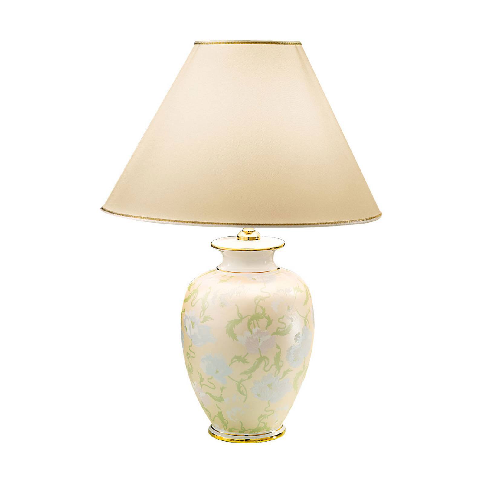 Bordlampe Giardino Perla, håndmalt, Ø 40 cm