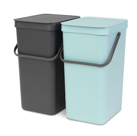 Papirkurv 'SORT & GO' Mint/Antracit 2x16 L