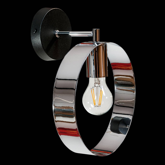 Vegglampe Mira, rund, krom
