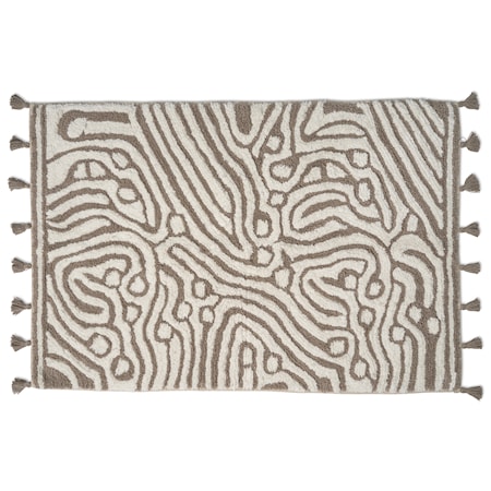 Maze Badrumsmatta Simply Taupe/Vit 60x90 cm