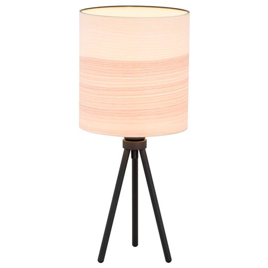 Bordlampe Harris, trebein, svart / lyst tre
