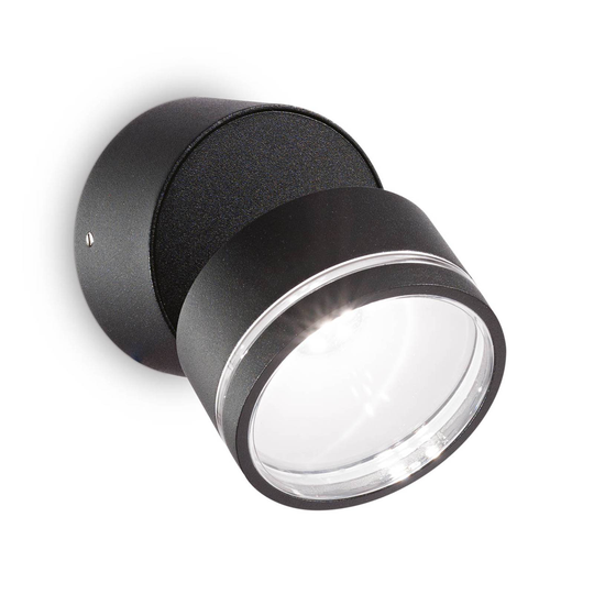 Ideal Lux Omega Round LED-vegglampe 4 000 K svart