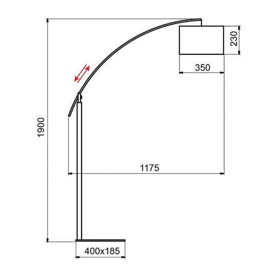 Aluminor Rainbow gulvlampe av metall, krom