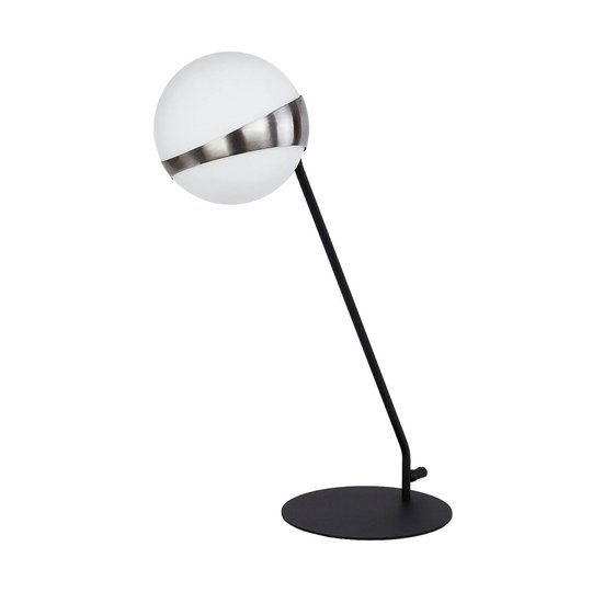 Bordlampe Parcel, hvit/sølv