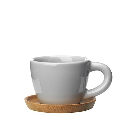 Höganäs Keramikk Espressokopp + trefat 10 cl grå blank