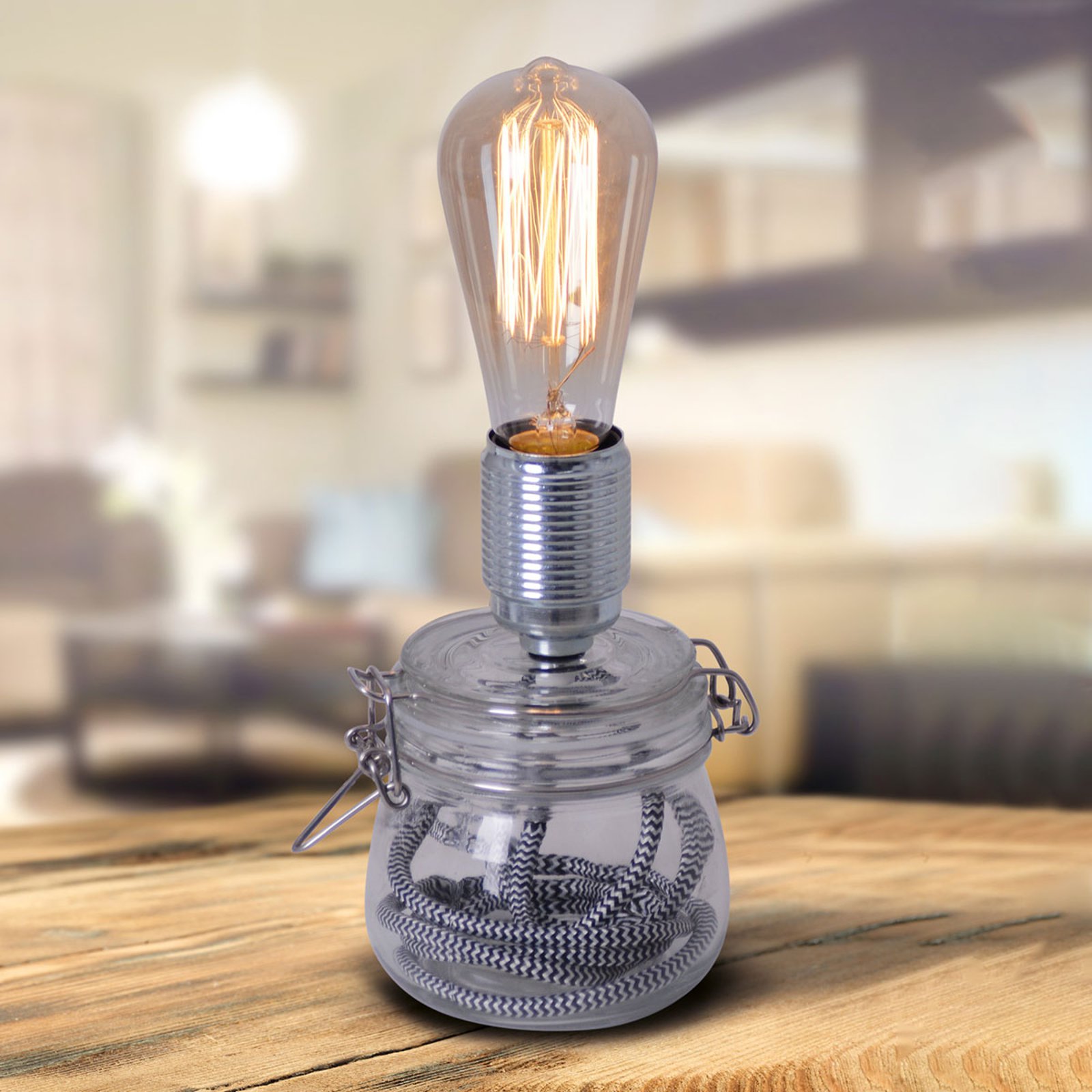 Bordlampe Max med glassfot