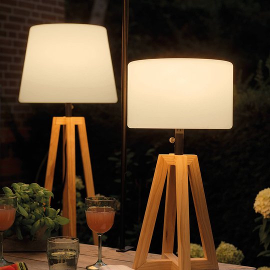 895191 LED-solcelle-gulvlampe med pinjetreramme