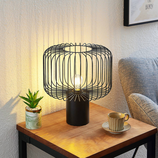 Lindby Vatiki bordlampe med bur-skjerm