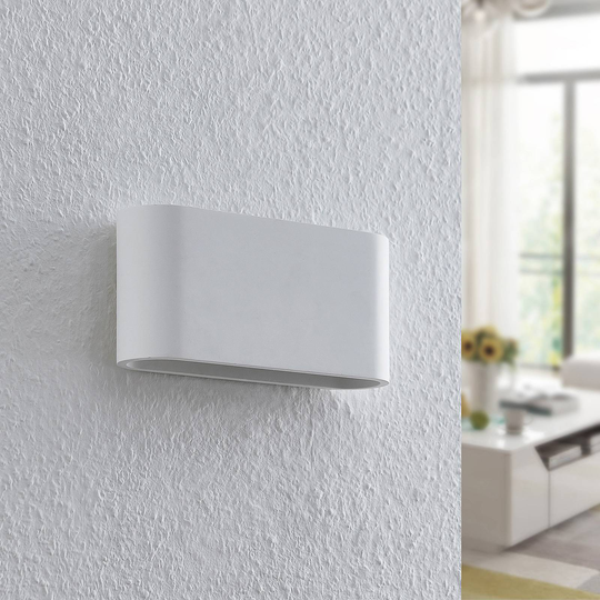 Lindby Mavora vegglampe av gips, avrundet