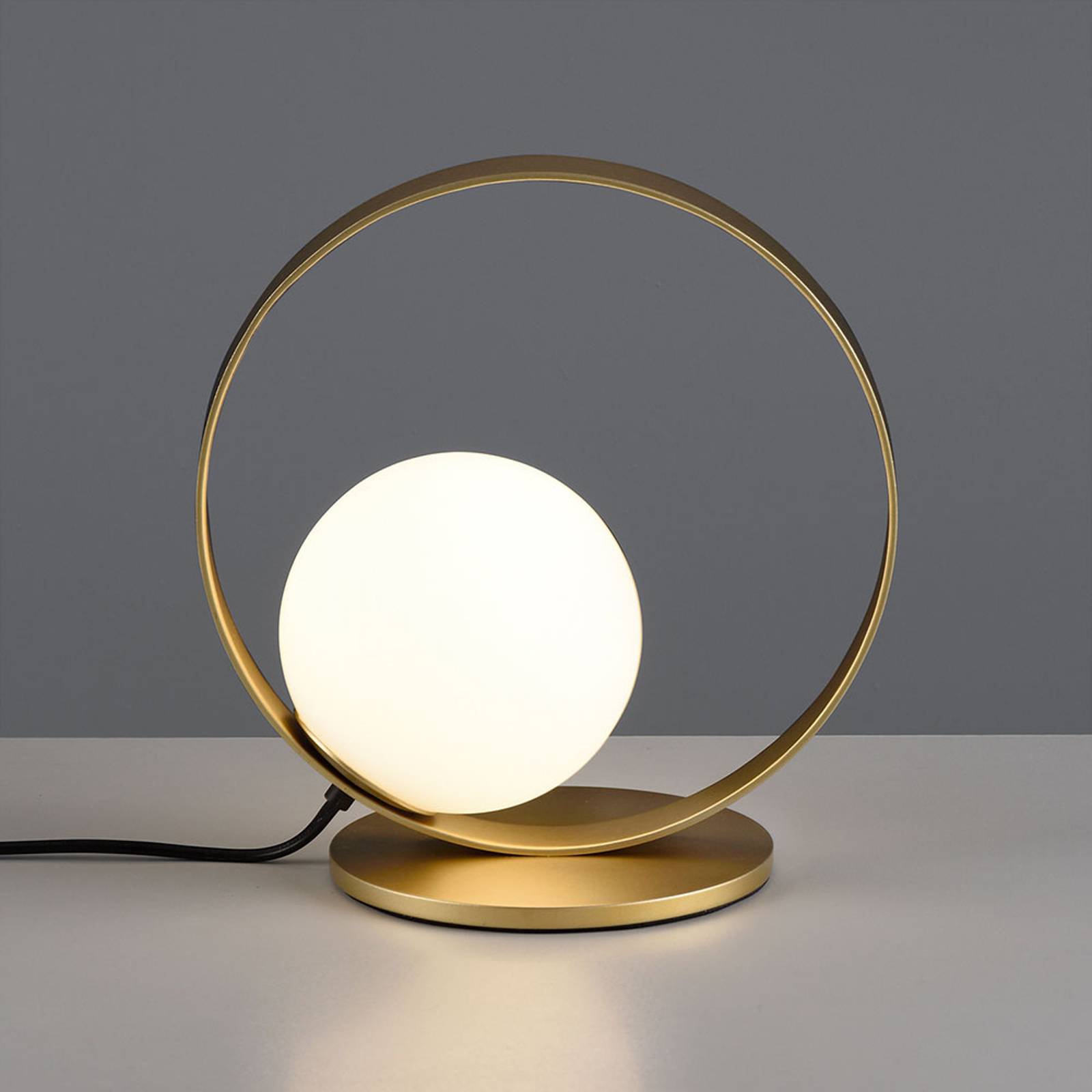 LED-bordlampe Halo, gull og opal