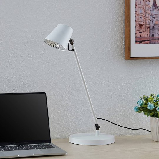 Lucande Kenala LED-bordlampe, hvit