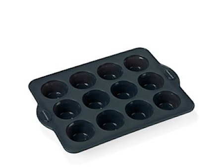 Muffinsform 12 stk grå silikon