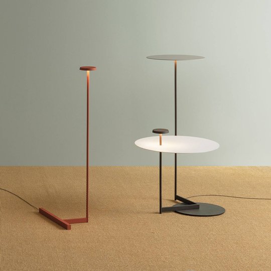 Vibia Flat LED-gulvlampe 90 cm grå L1, dimbar