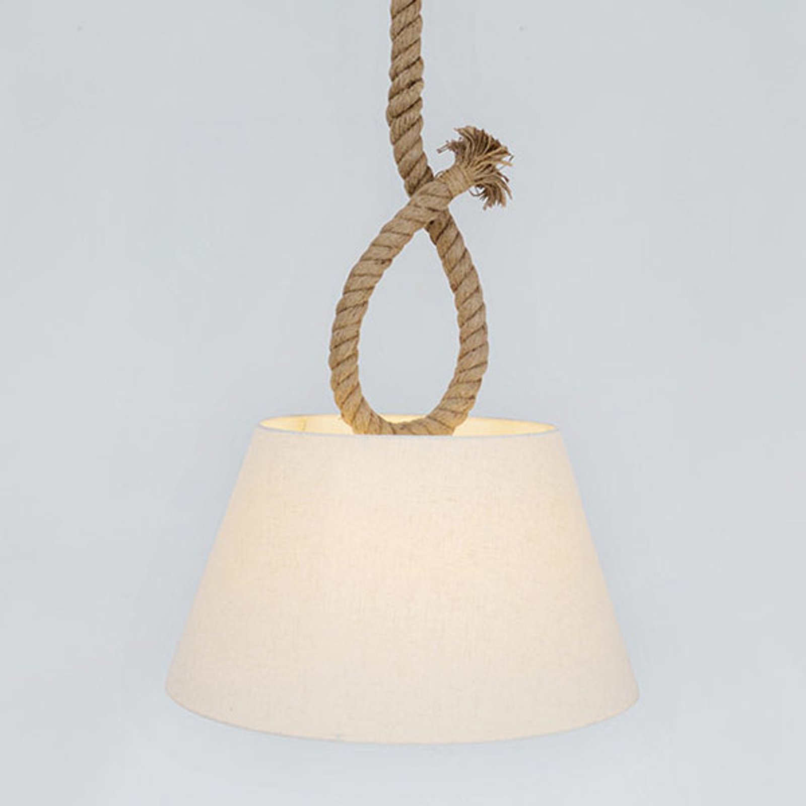 Rope hengelampe med naturtau og skjerm