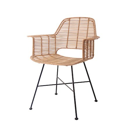 Rattan Tub Stol Svart