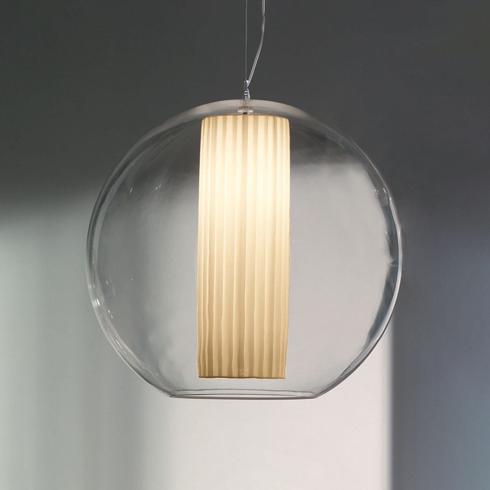 Modo Luce Bolla hengelampe stoff hvit Ø 50 cm