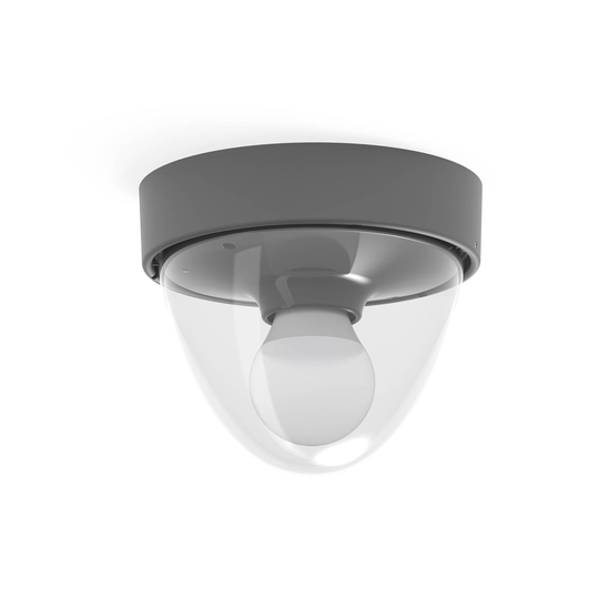 Taklampe Nook med transparent skjerm, grafitt