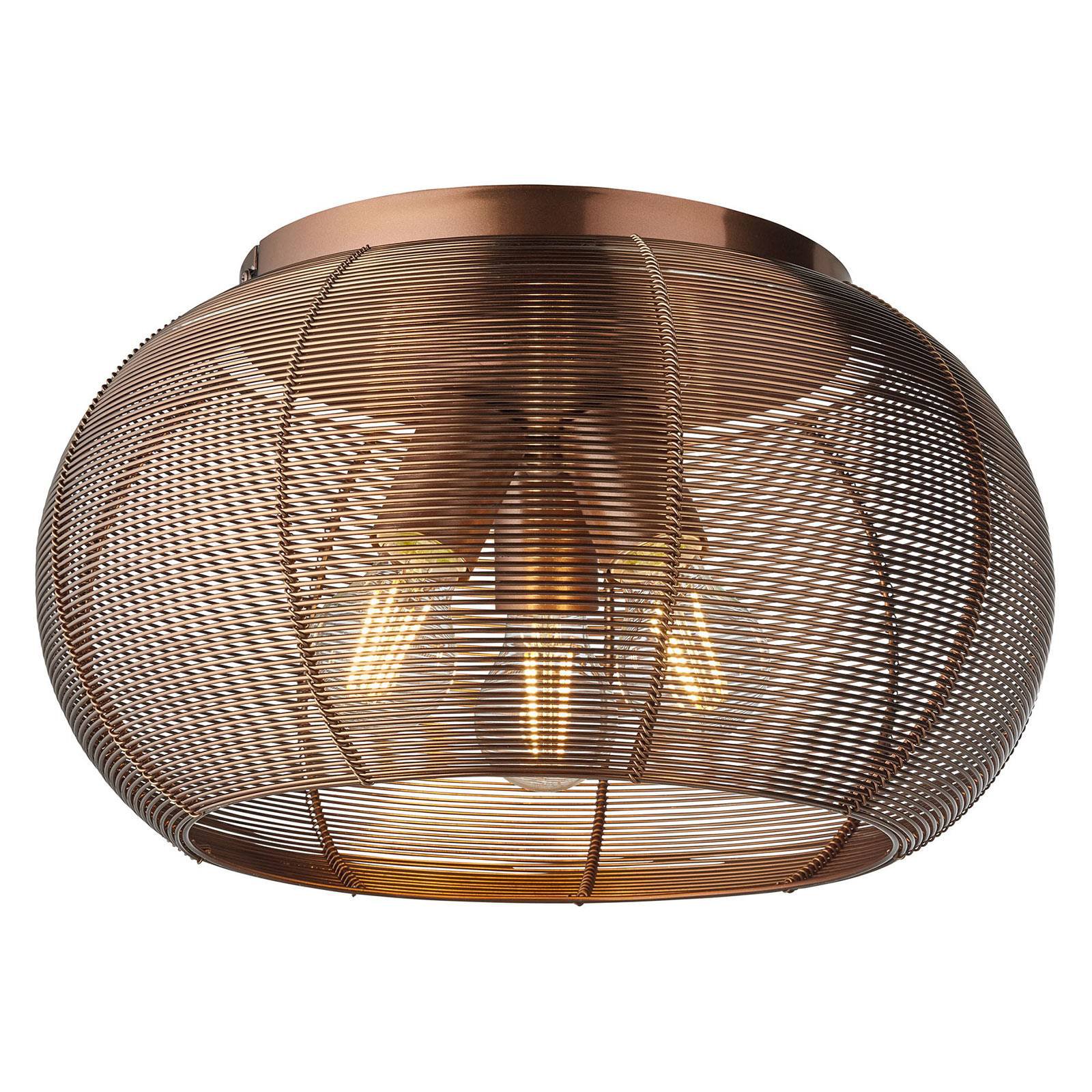 Taklampe Sambo, burskjerm, brun