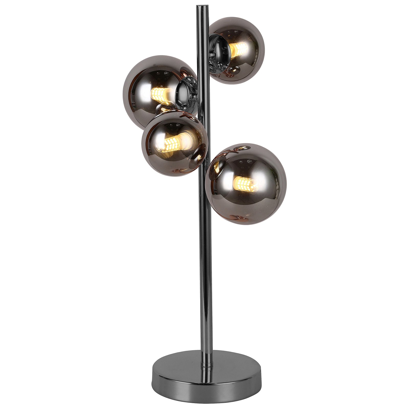 LED-bordlampe Villa med glasskuler, fire lyskilder