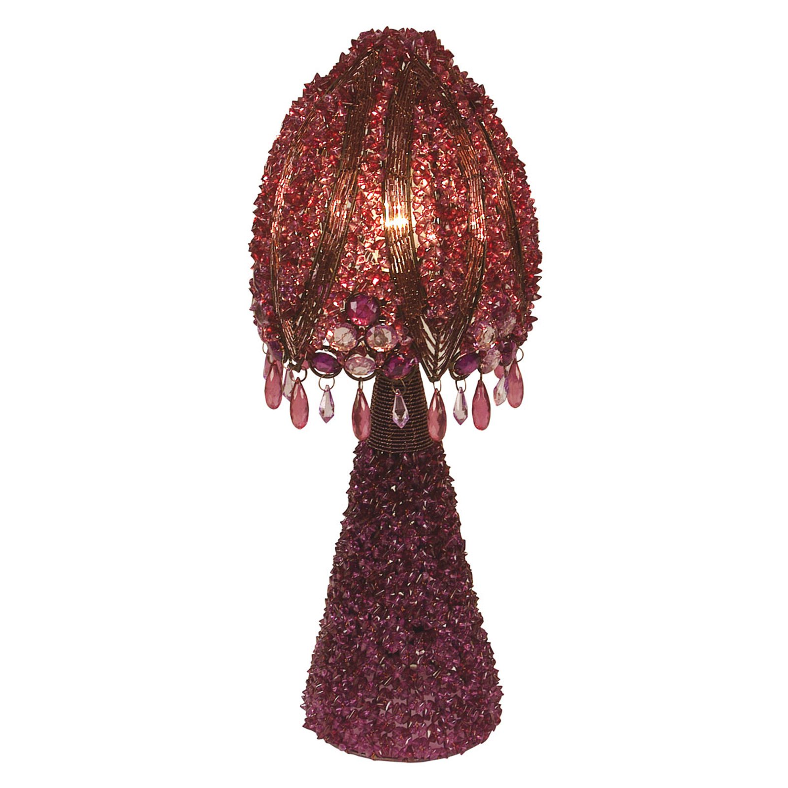 Bordlampe Perla, 45 cm fiolett