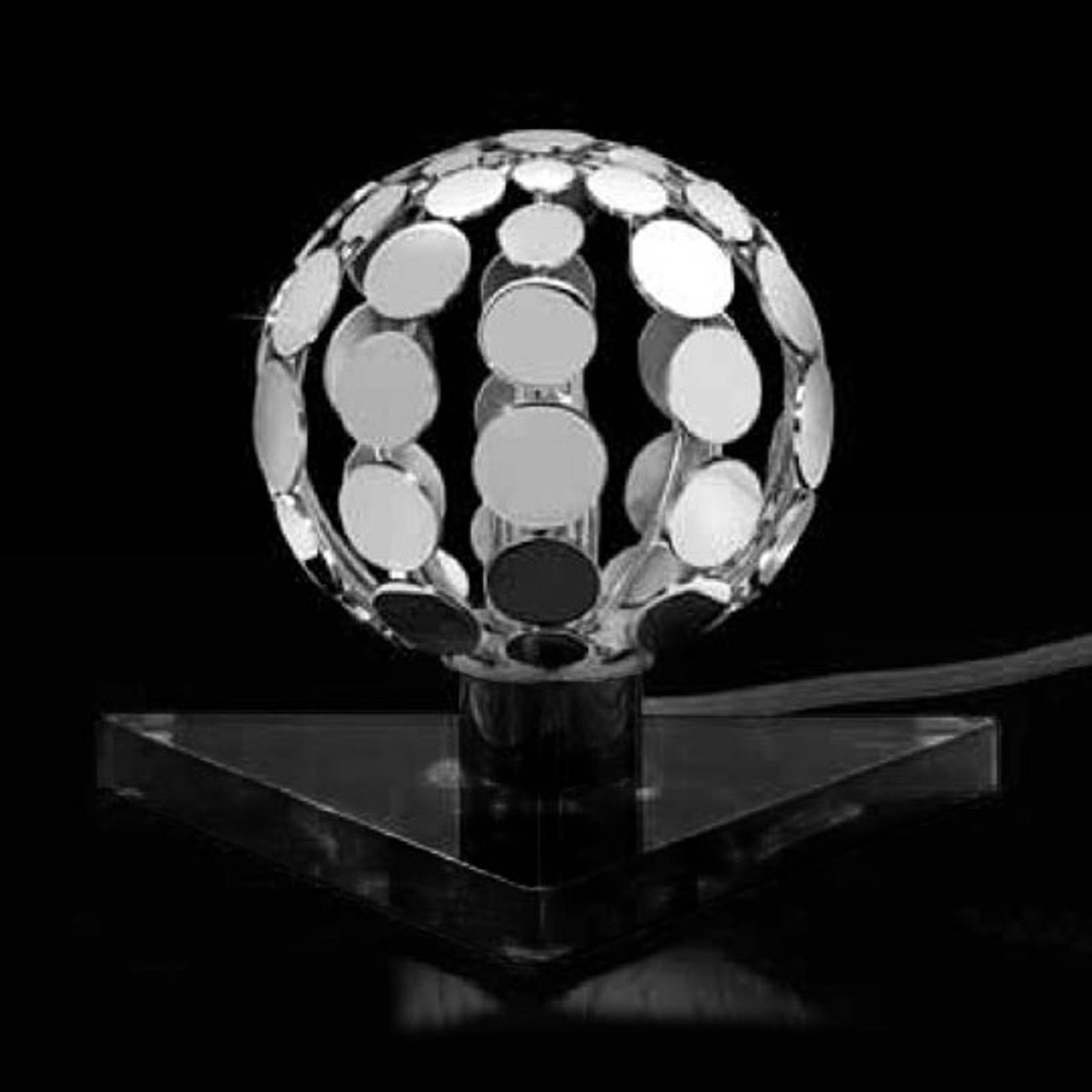 Sfera bordlampe med svart fot, 10 cm