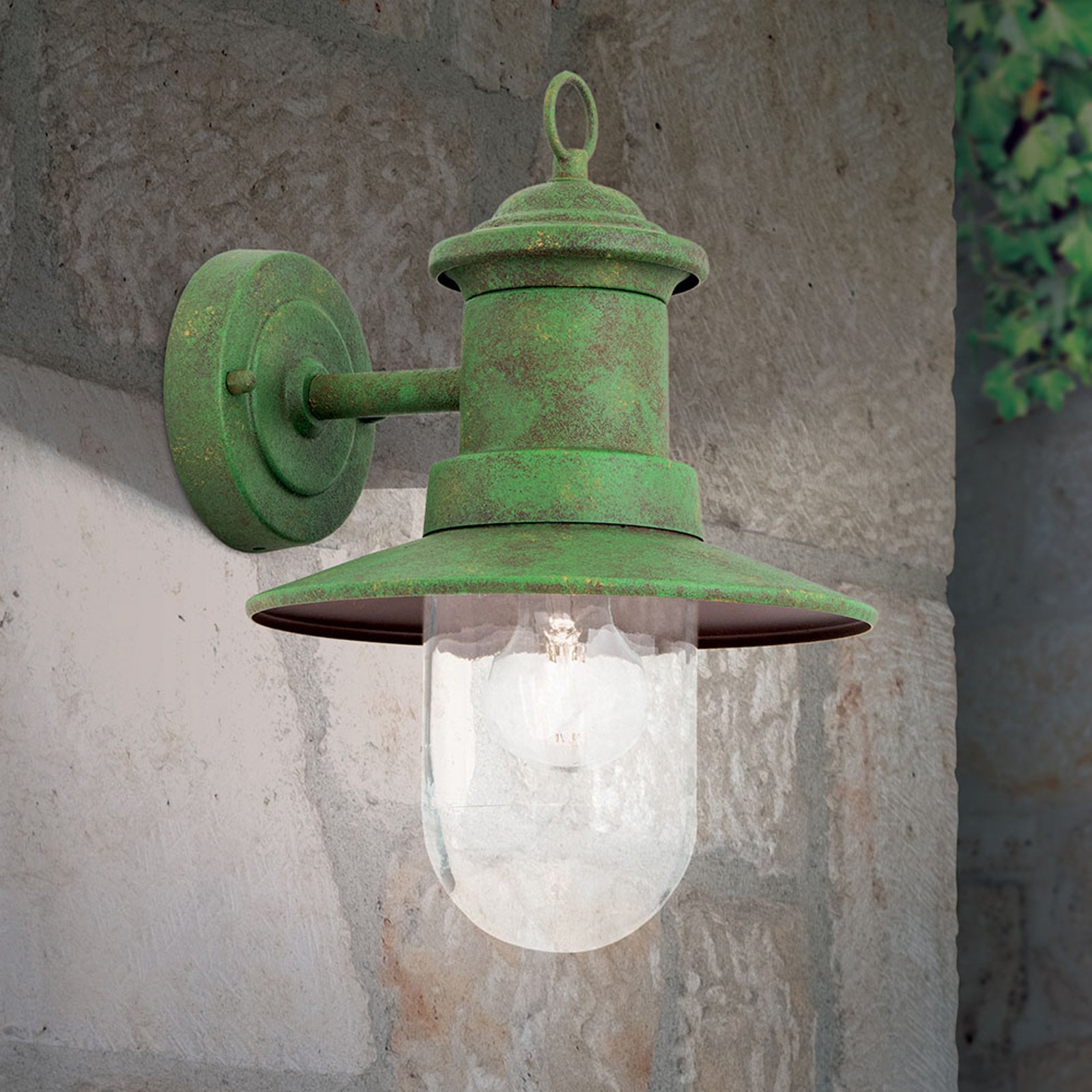 Utendørs vegglampe Leonie vintage-grønn