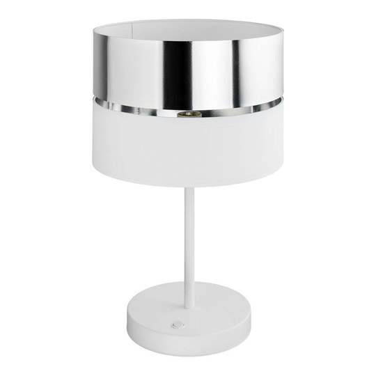 Hilton bordlampe, hvit/sølv