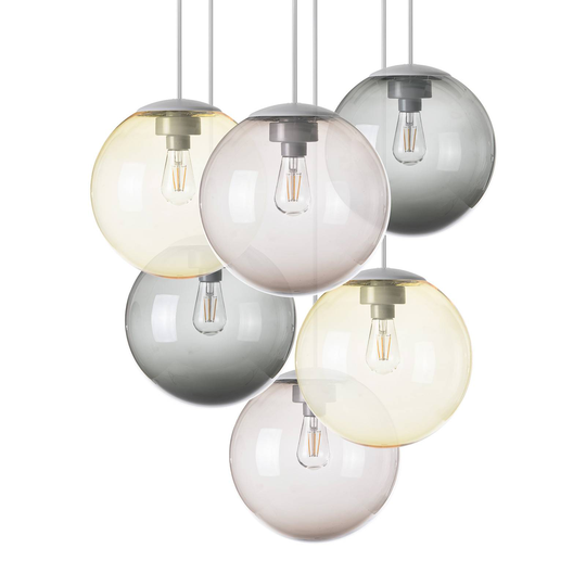 Fatboy LED-hengelampe Spheremaker 6 gul/grå/taupe