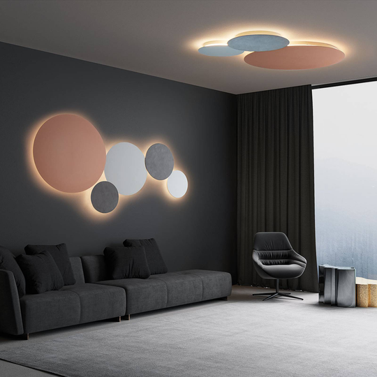 Escale Blade LED-vegglampe, matt hvit, Ø 79 cm