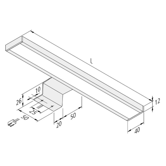 LED-skaplampe Lugano 4 000 K, 90 cm