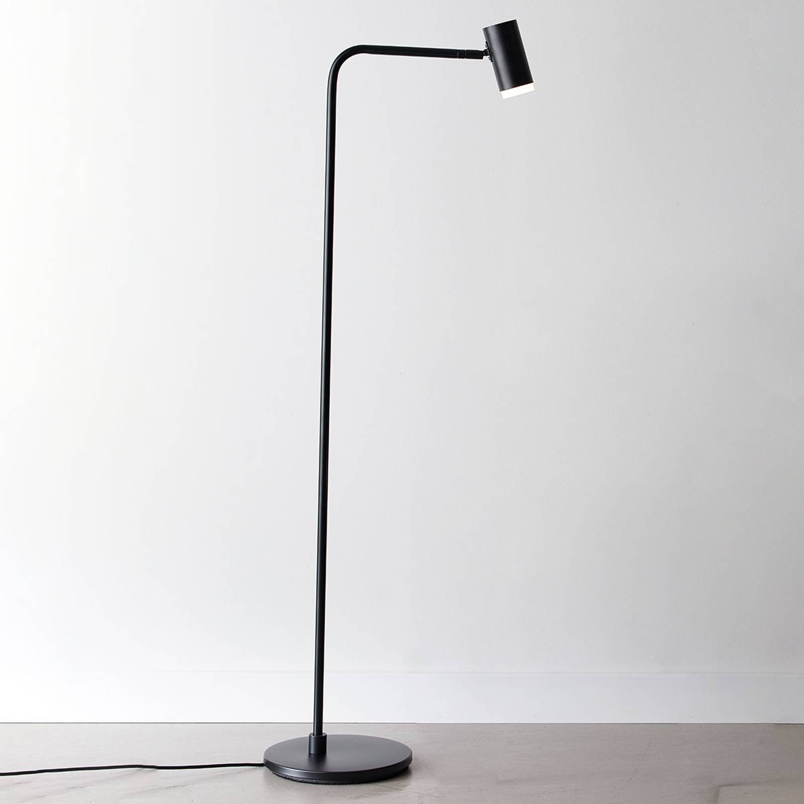 LED-gulvlampe Cato Q med dimmer, svart