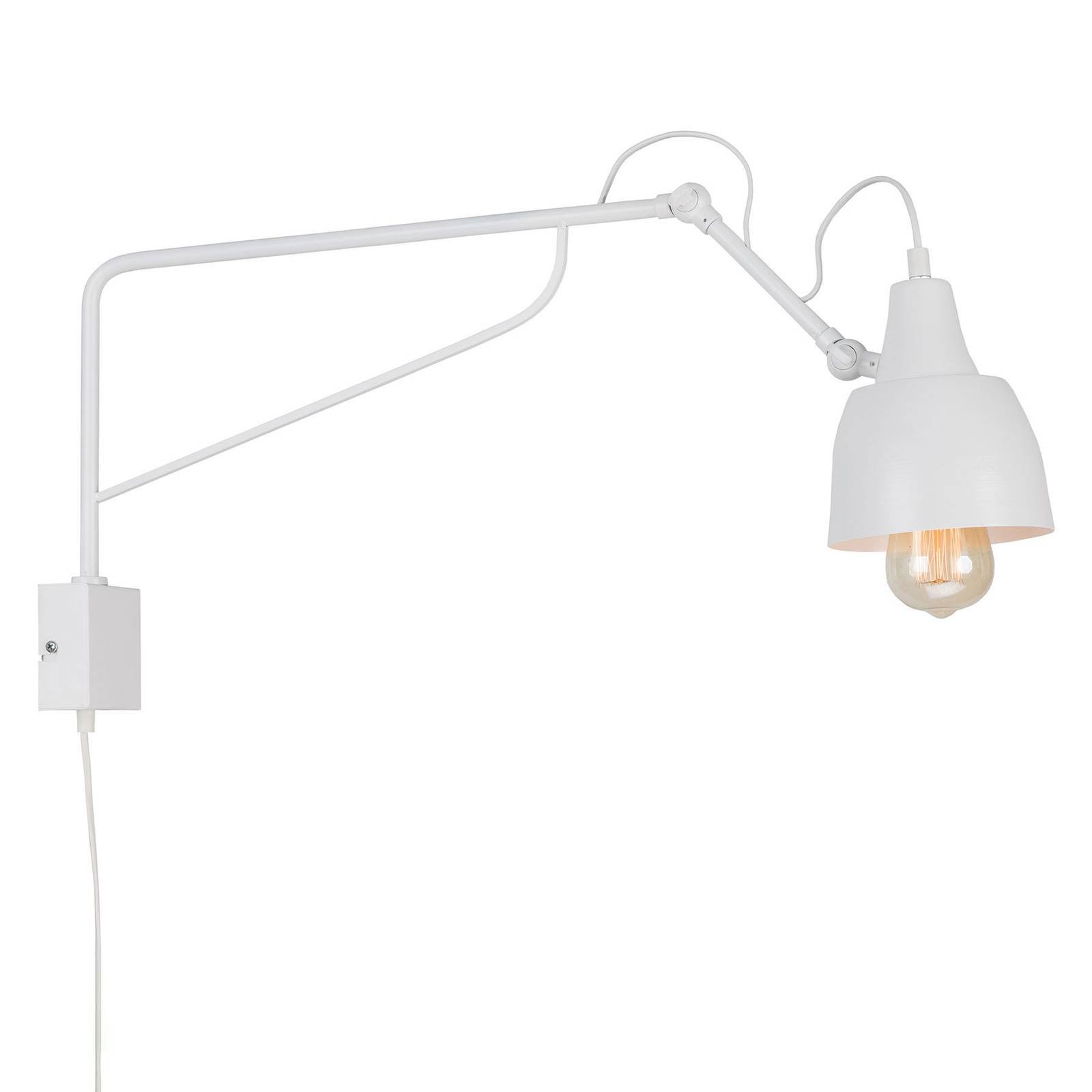 1002 vegglampe med plugg, 1 lyskilde, hvit