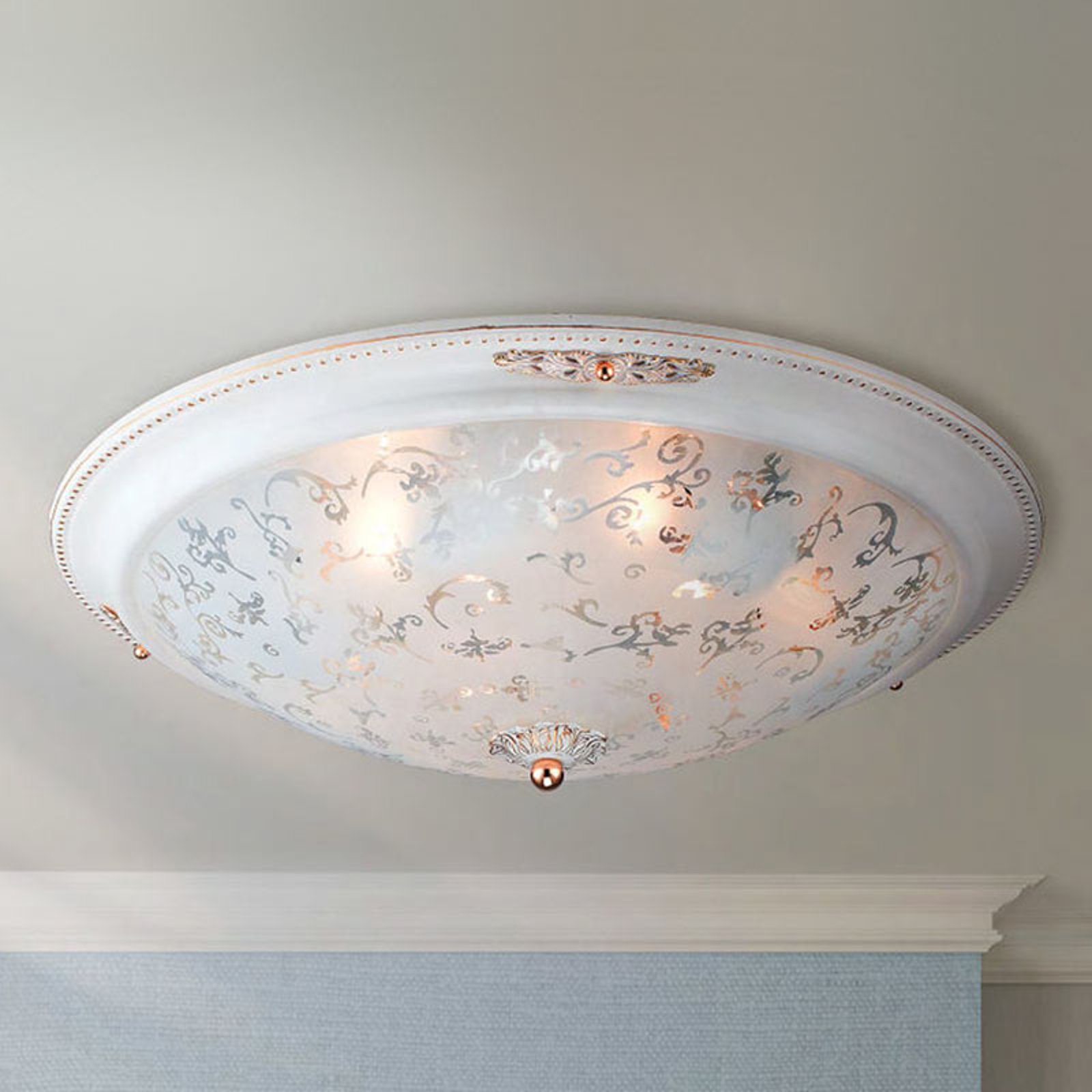 Pen glass-taklampe Diametrik - hvitt gull