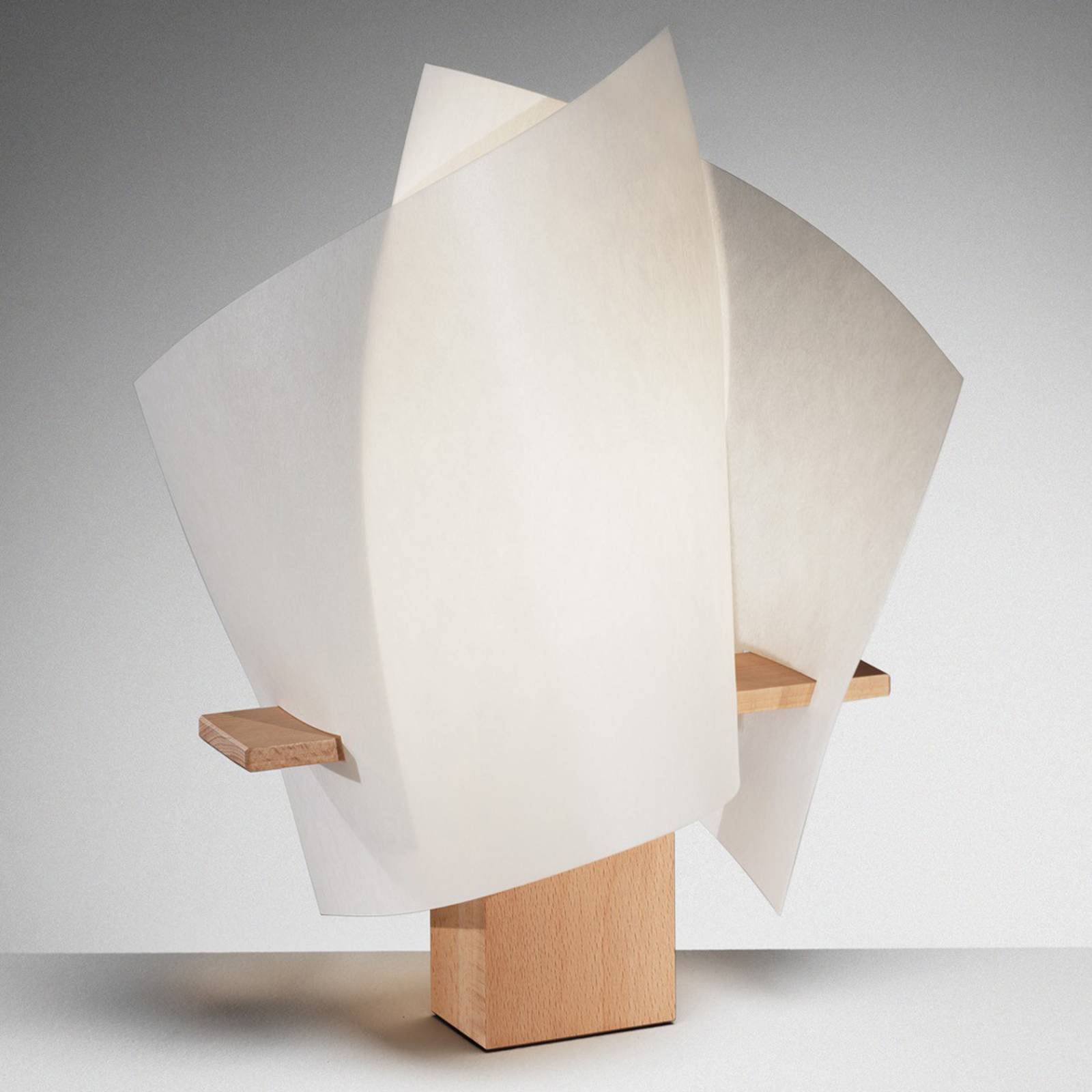 Designerbordlampe PLAN B, bøk