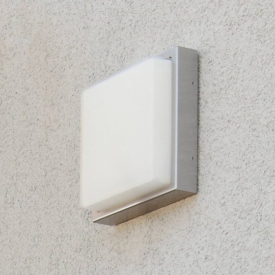 Quadro lampe for yttervegg i rustfritt stål