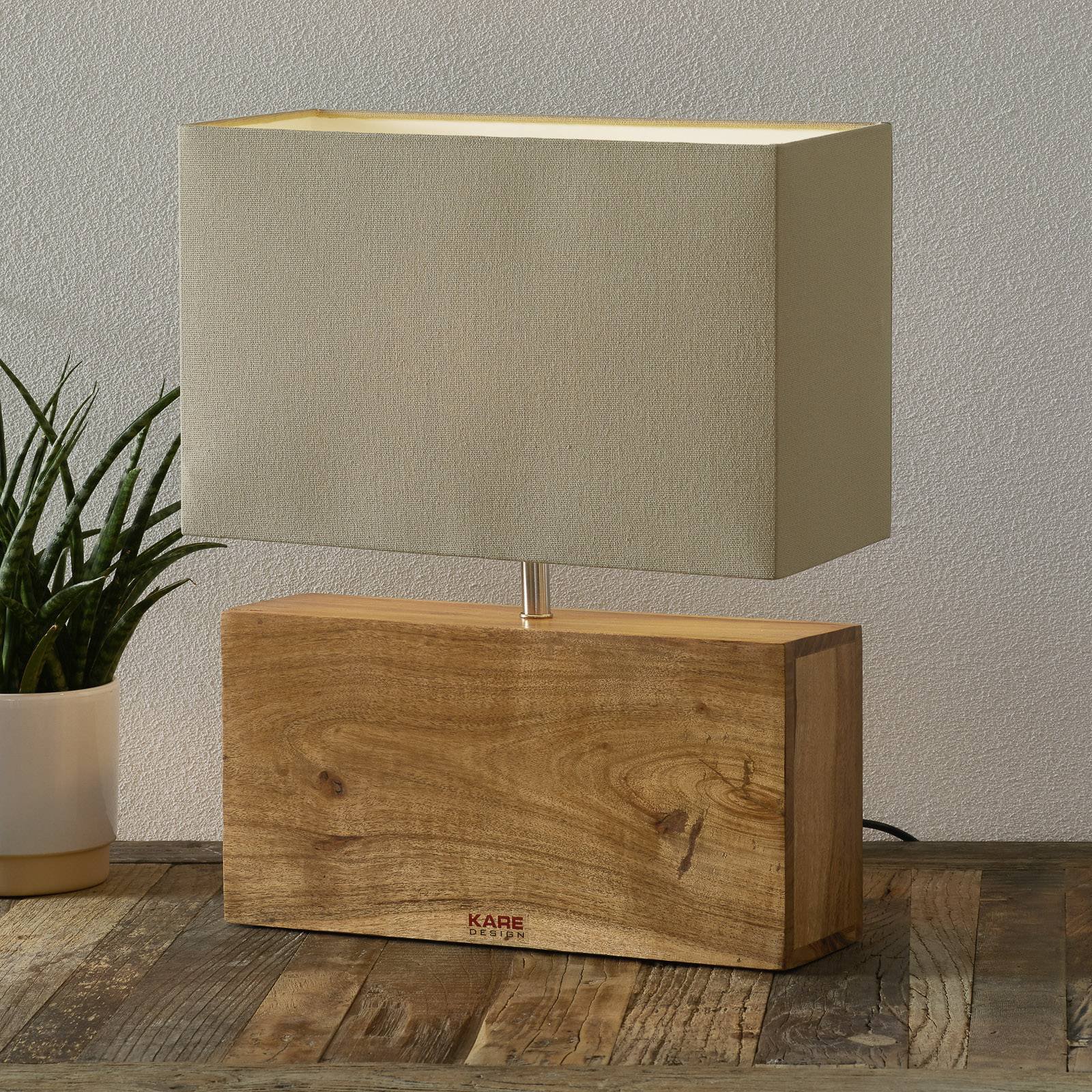 KARE Rectangular Wood - bordlampe med trefot
