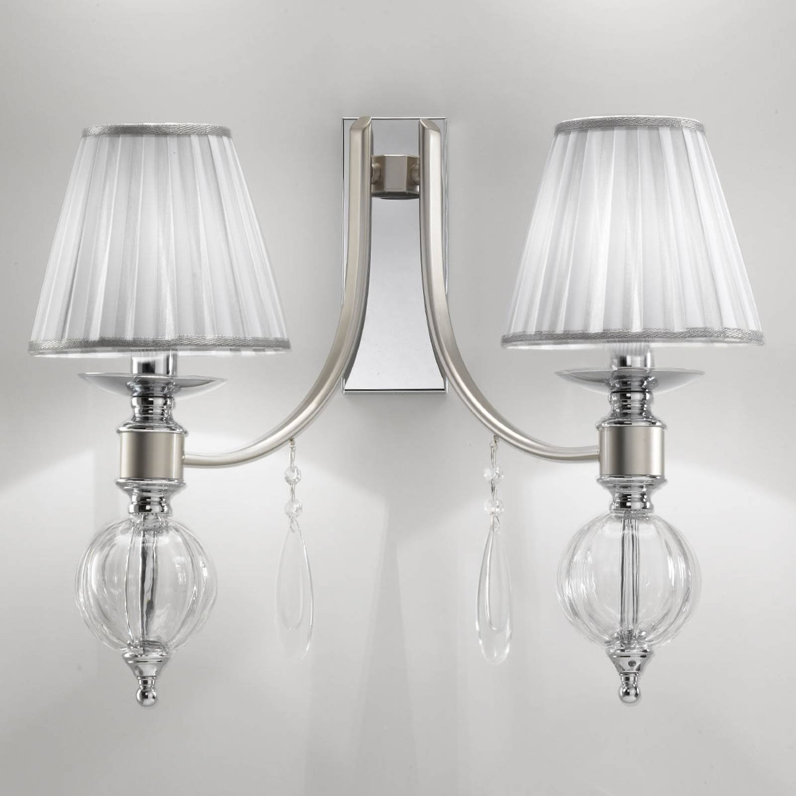 Vegglampe 7330 med glassdråper, 2 lyskilder