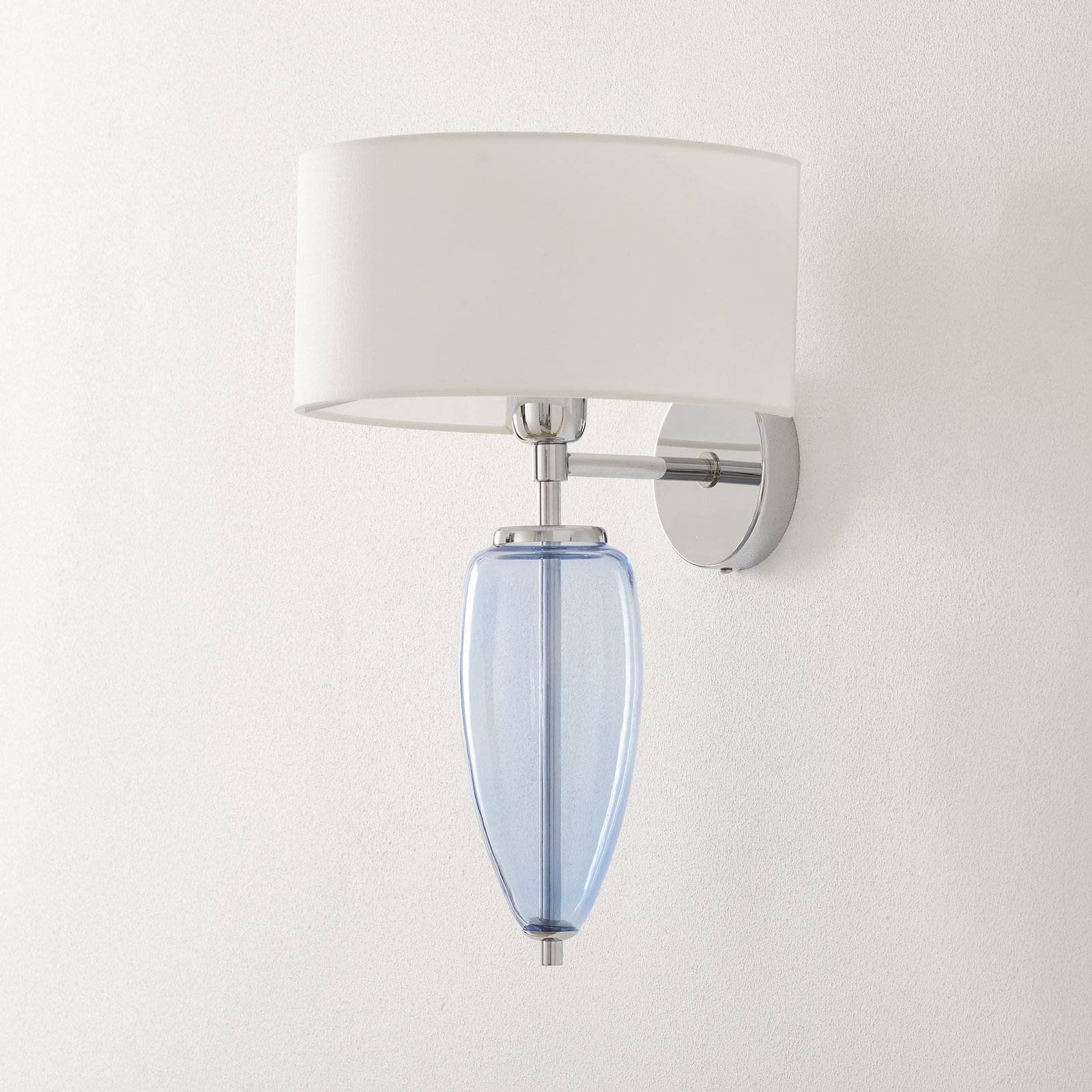 Vegglampe Show Ogiva med glasselementet blå