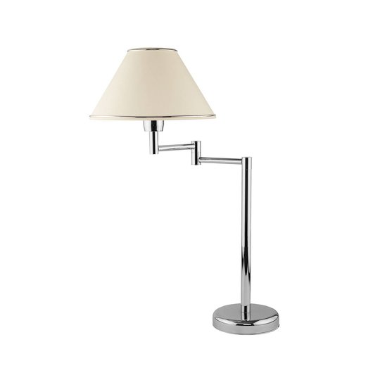 Bordlampe London krom/krem, 1 lys, svingbar