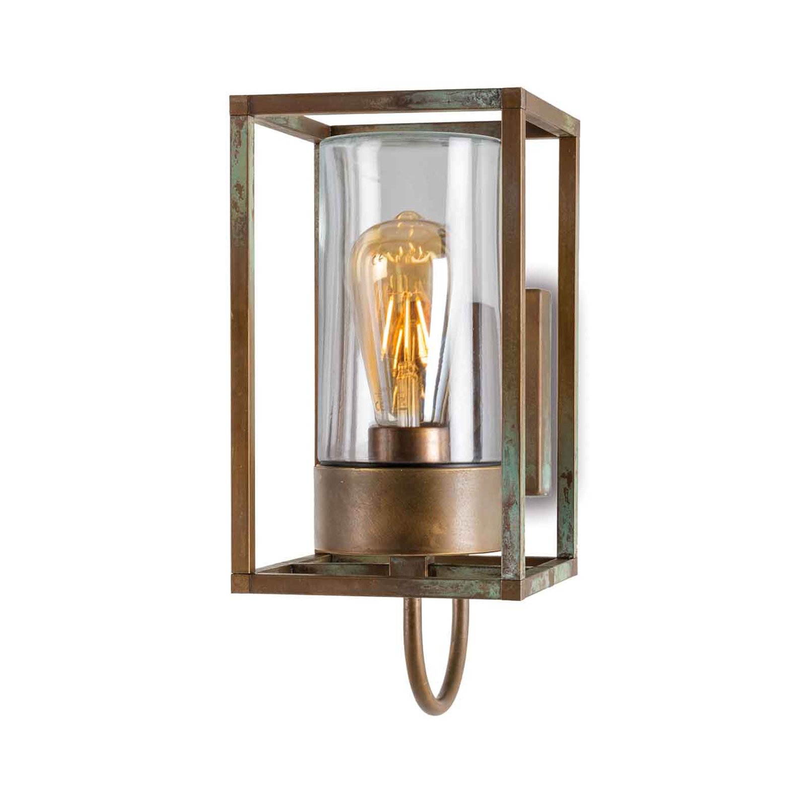 Cubic³ 3362 utendørs vegglampe antikk messing/klar