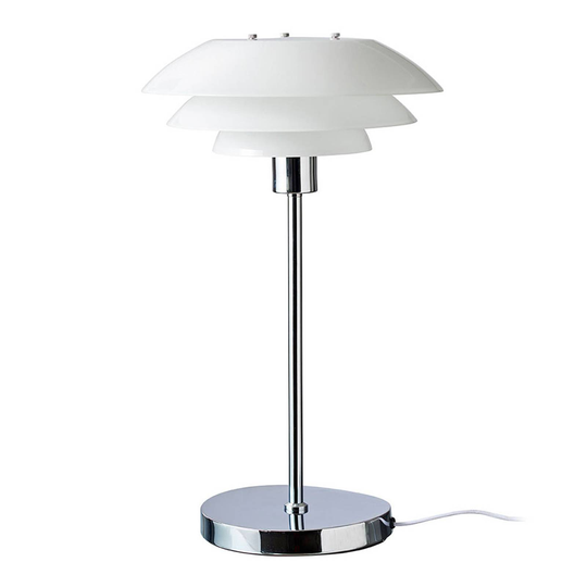 Dyberg Larsen DL31 bordlampe glass-skjerm krom