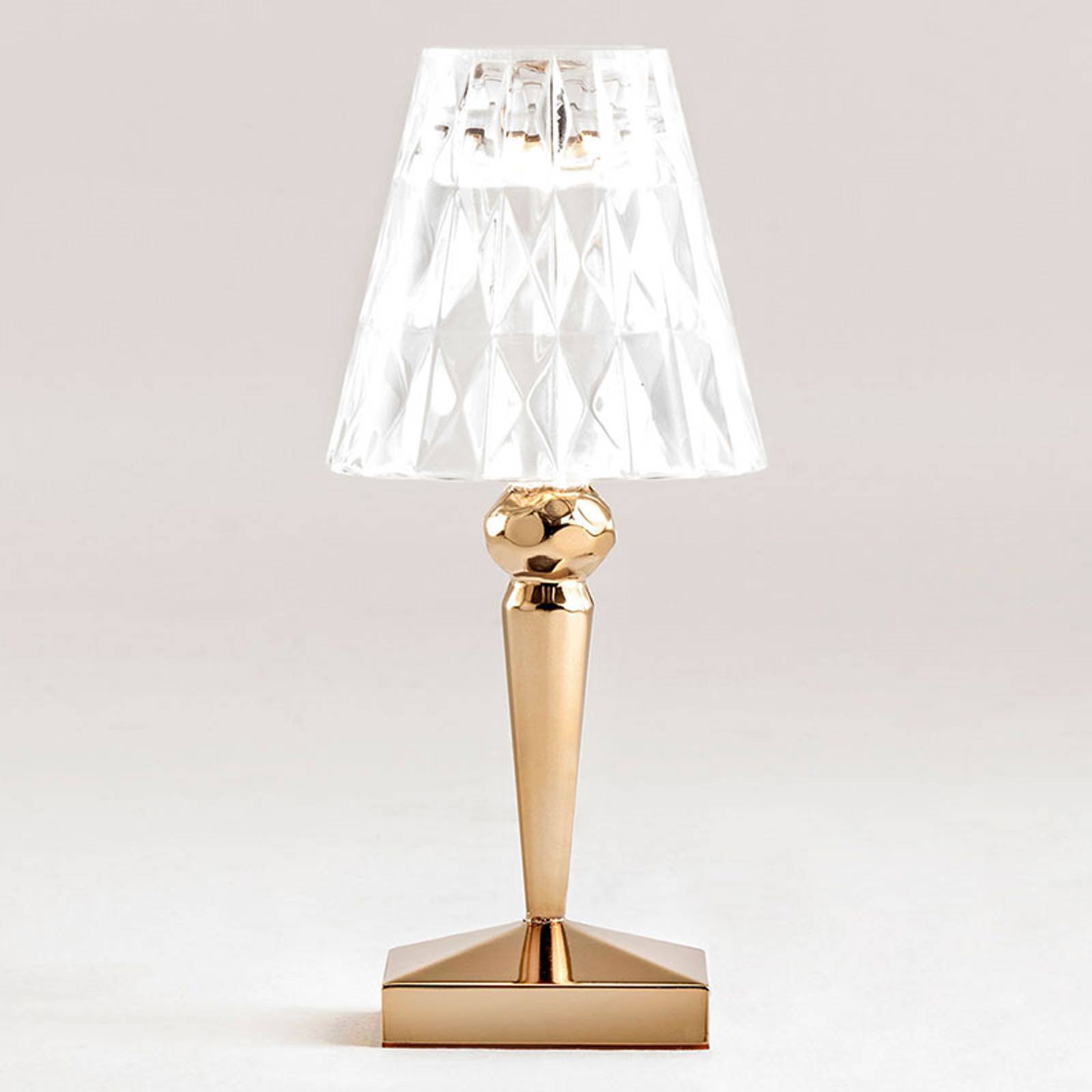 Deko LED bordlampe Battery med IP54, gull