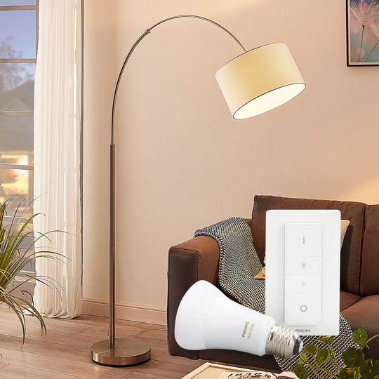 Gulvlampe Railyn med Philips Hue E27 og dimmer