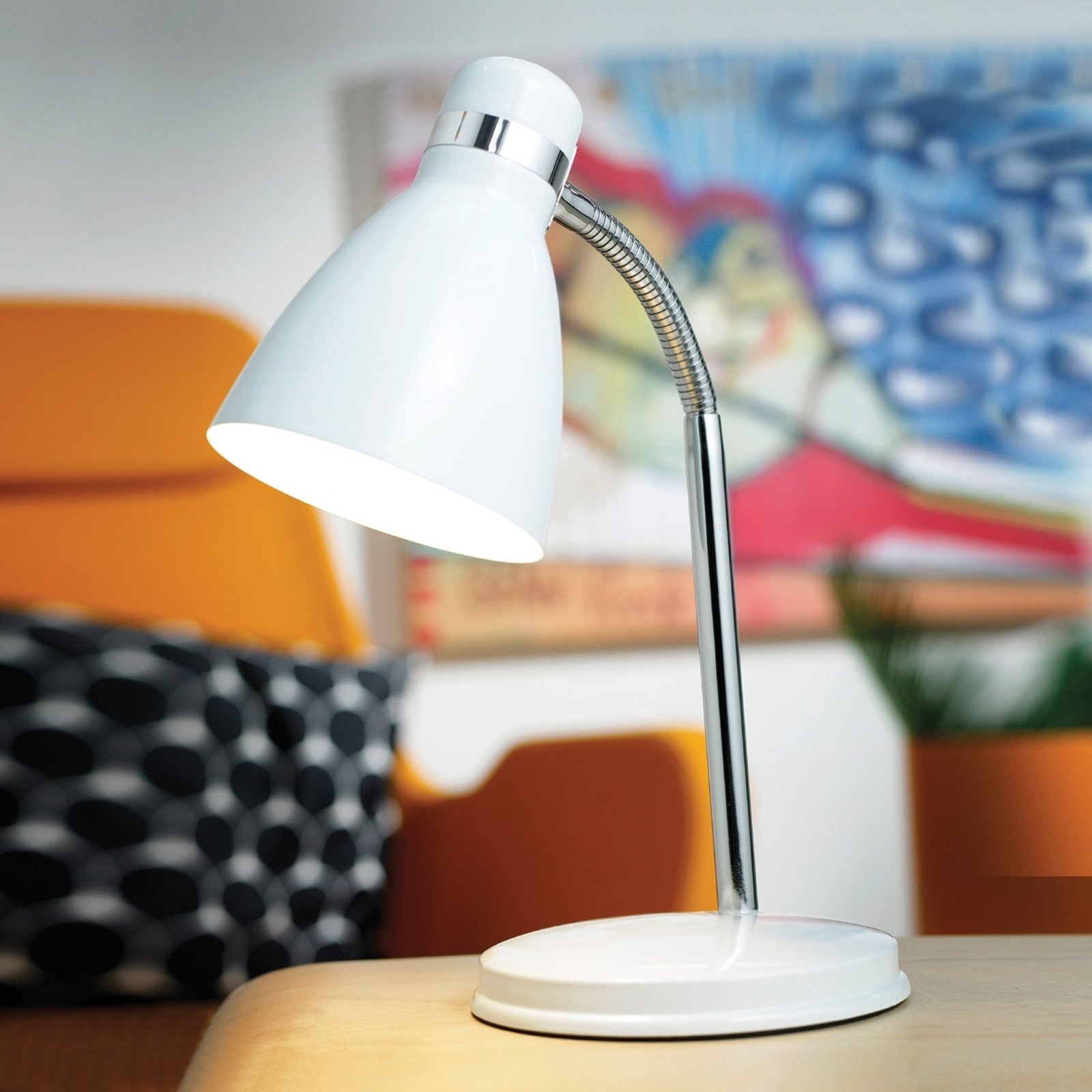 Moderne CYCLONE bordlampe i hvitt