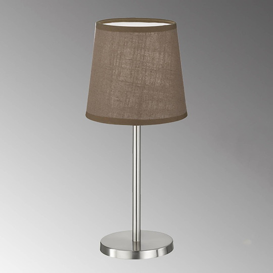 Eve bordlampe med stoffskjerm nikkel/brun