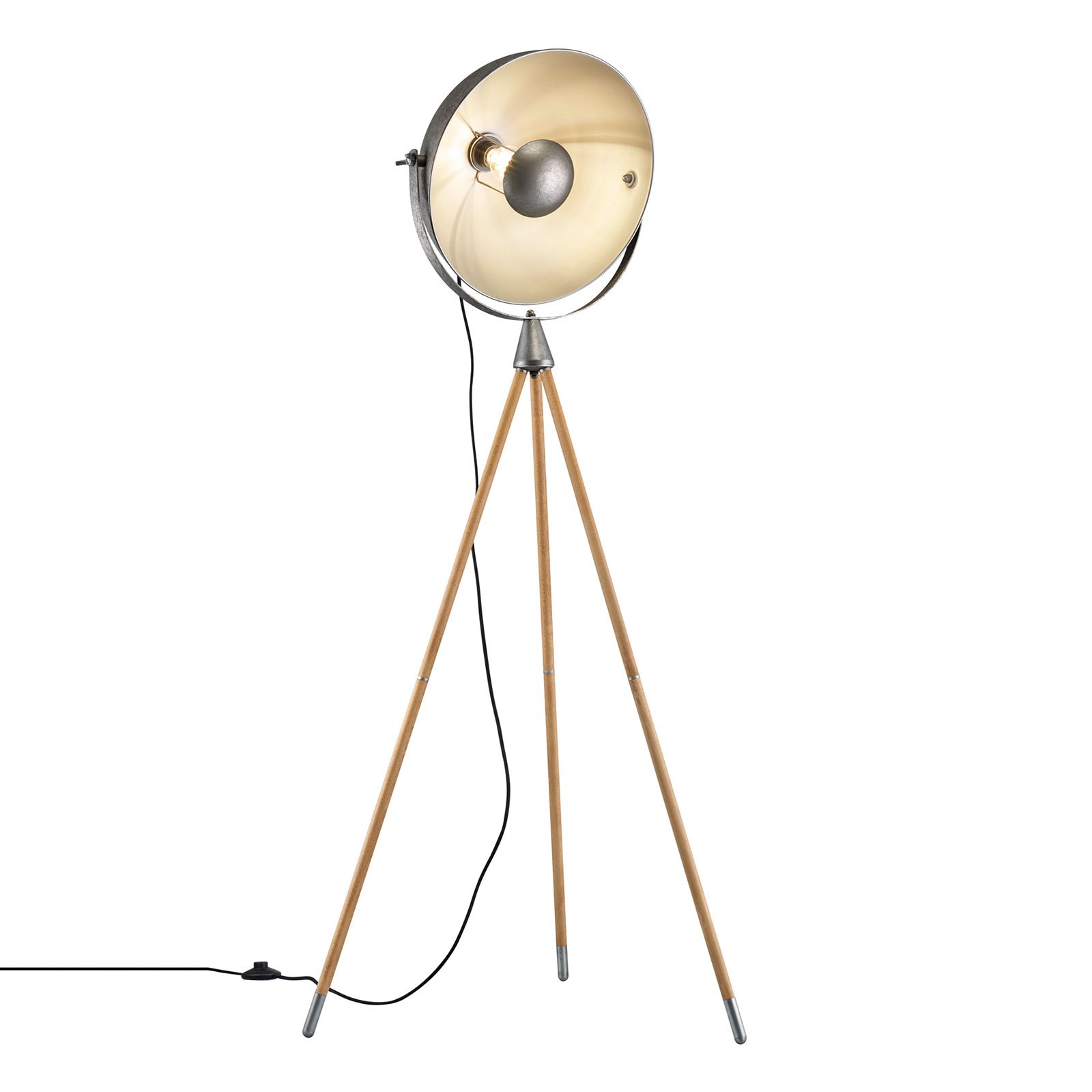 Gulvlampe Delhi med trebeint stativ