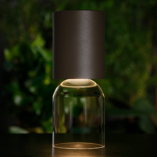 Luceplan Nui Mini bordlampe m batteri IP54, greige