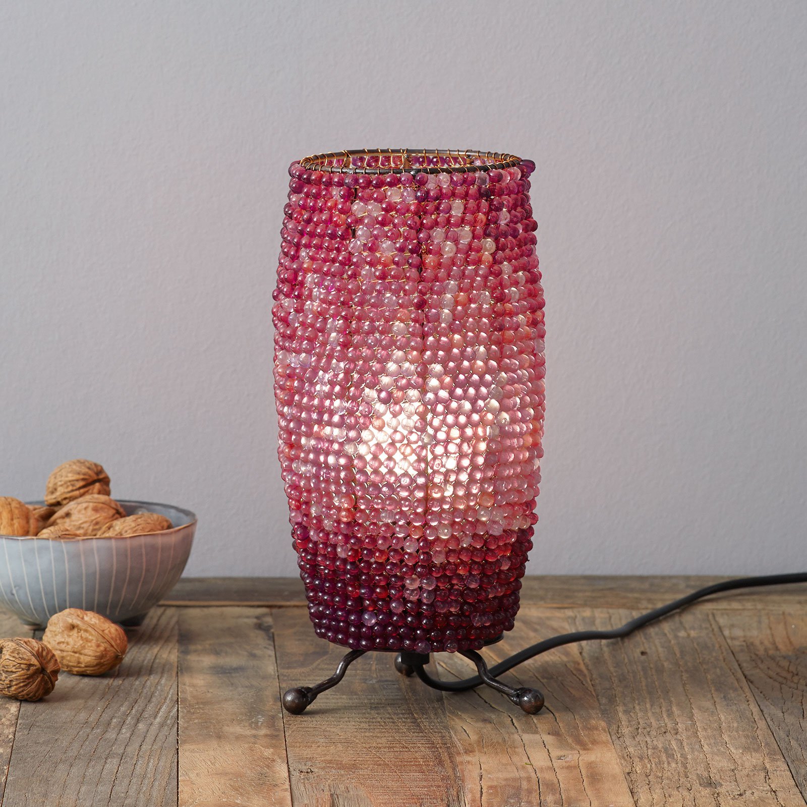 Bordlampe Perla sylindrisk form høyde 24 cm