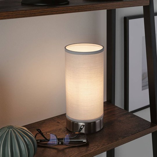 Paulmann Pia bordlampe av stoff, lysegrå