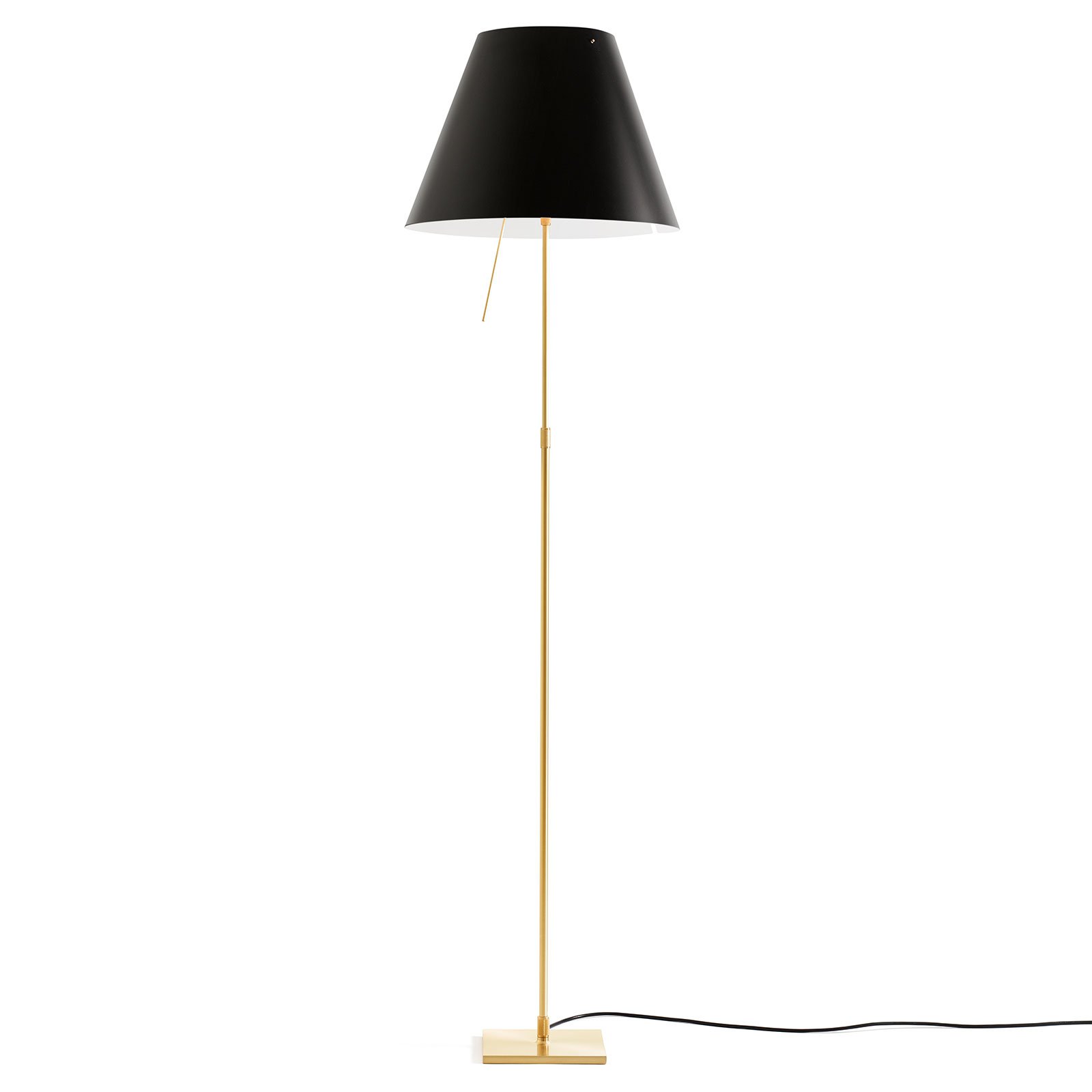 Luceplan Costanza gulvlampe D13t, messing/svart